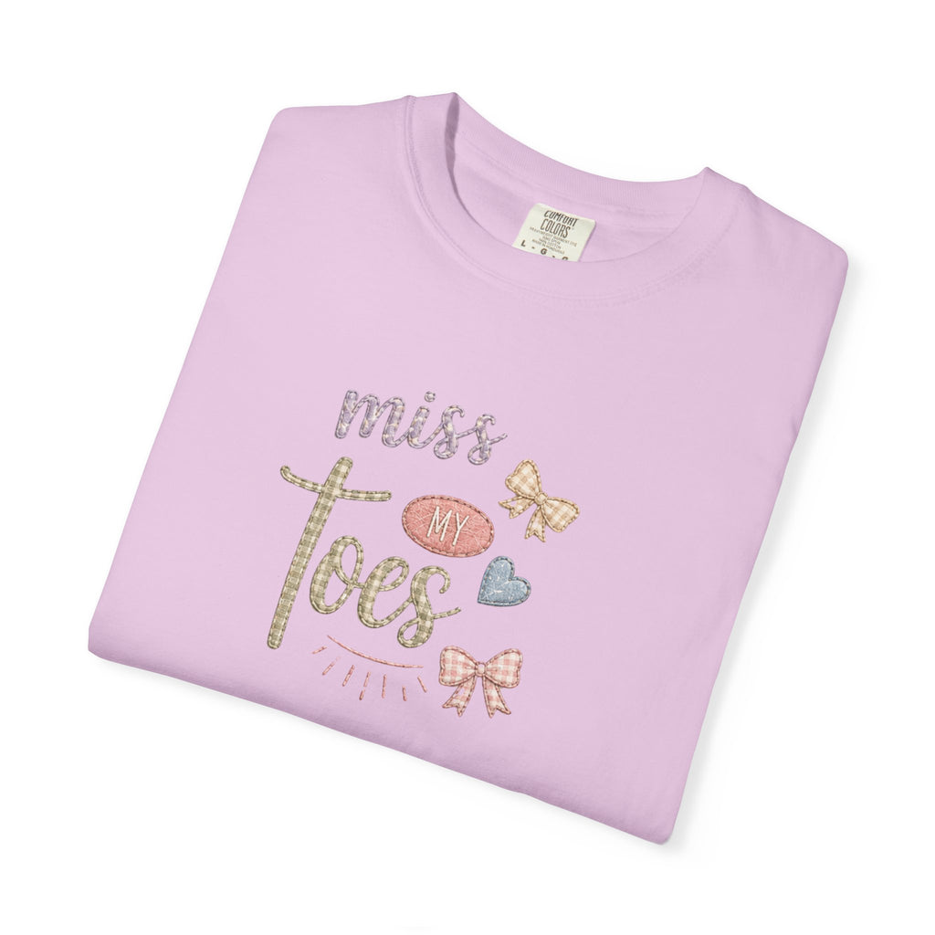 Miss My Toes Graphic T-Shirt – Cute Baby Feet & Bows Tee