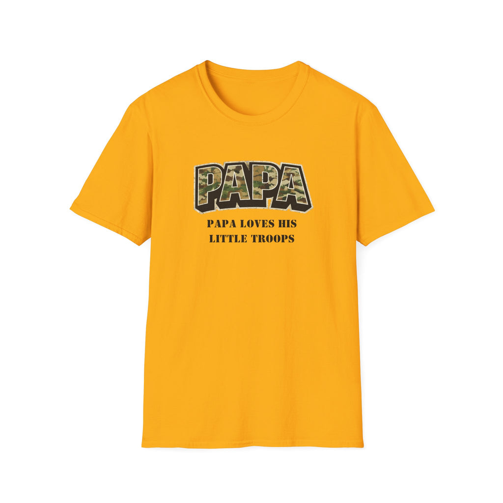 Papa Camo T-Shirt — "Papa Loves His Little Troops" Fathers Day Dad Tee