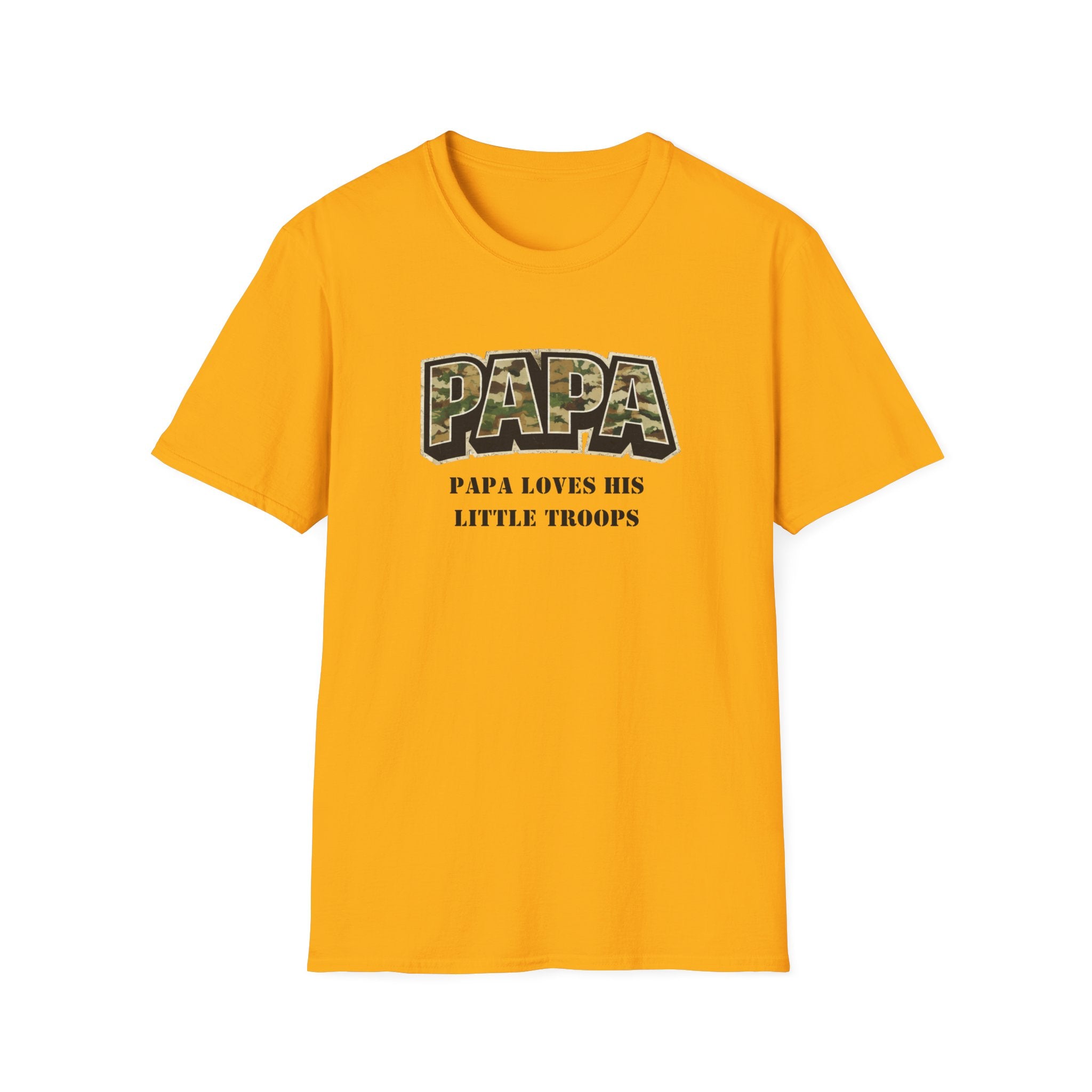 Papa Camo T-Shirt — "Papa Loves His Little Troops" Fathers Day Dad Tee