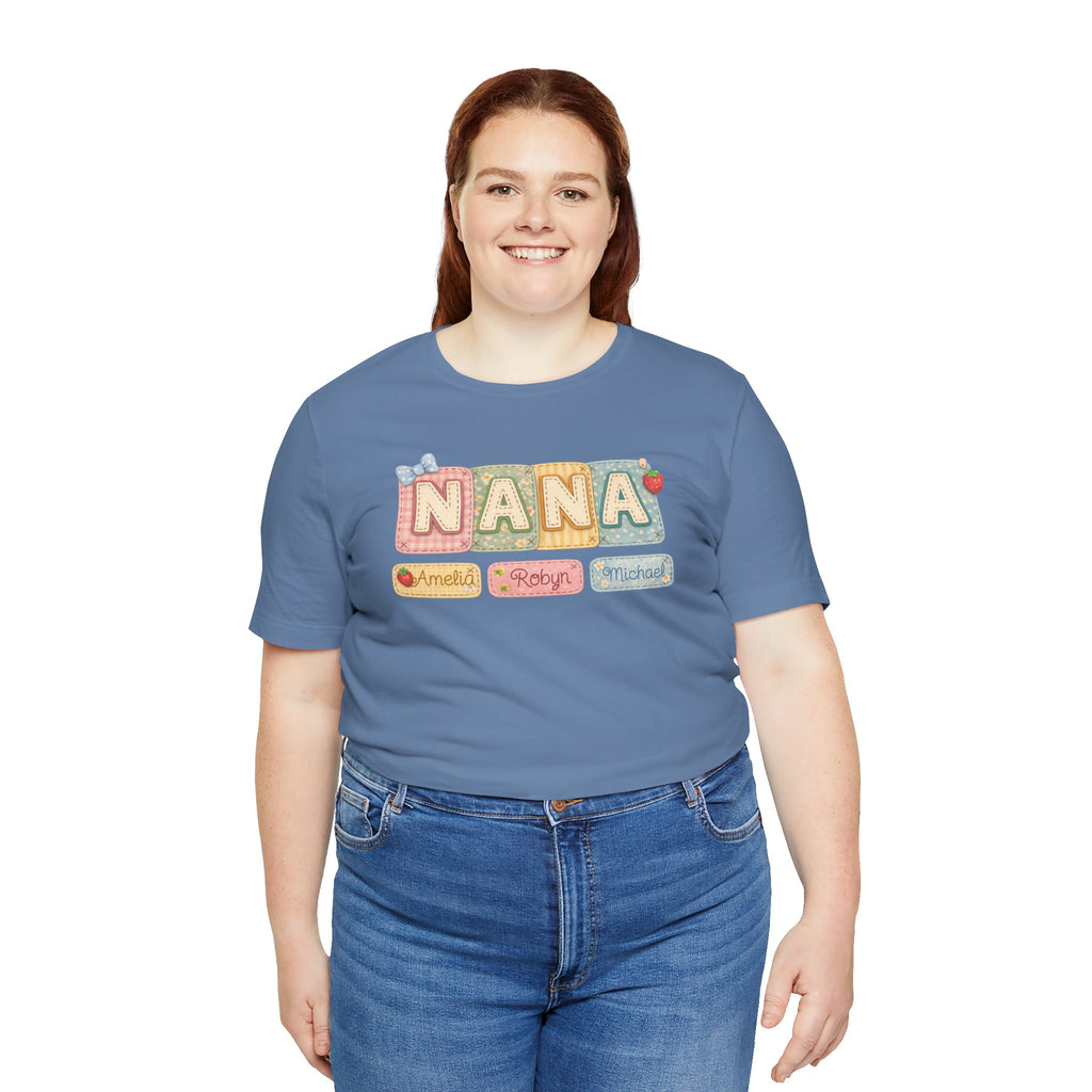 Nana Baby Blocks Tee — Personalized Grandmother Name Shirt