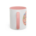 Pink Accent Coffee Mug — Cute Floral "Gran Club" Retro Badge Design