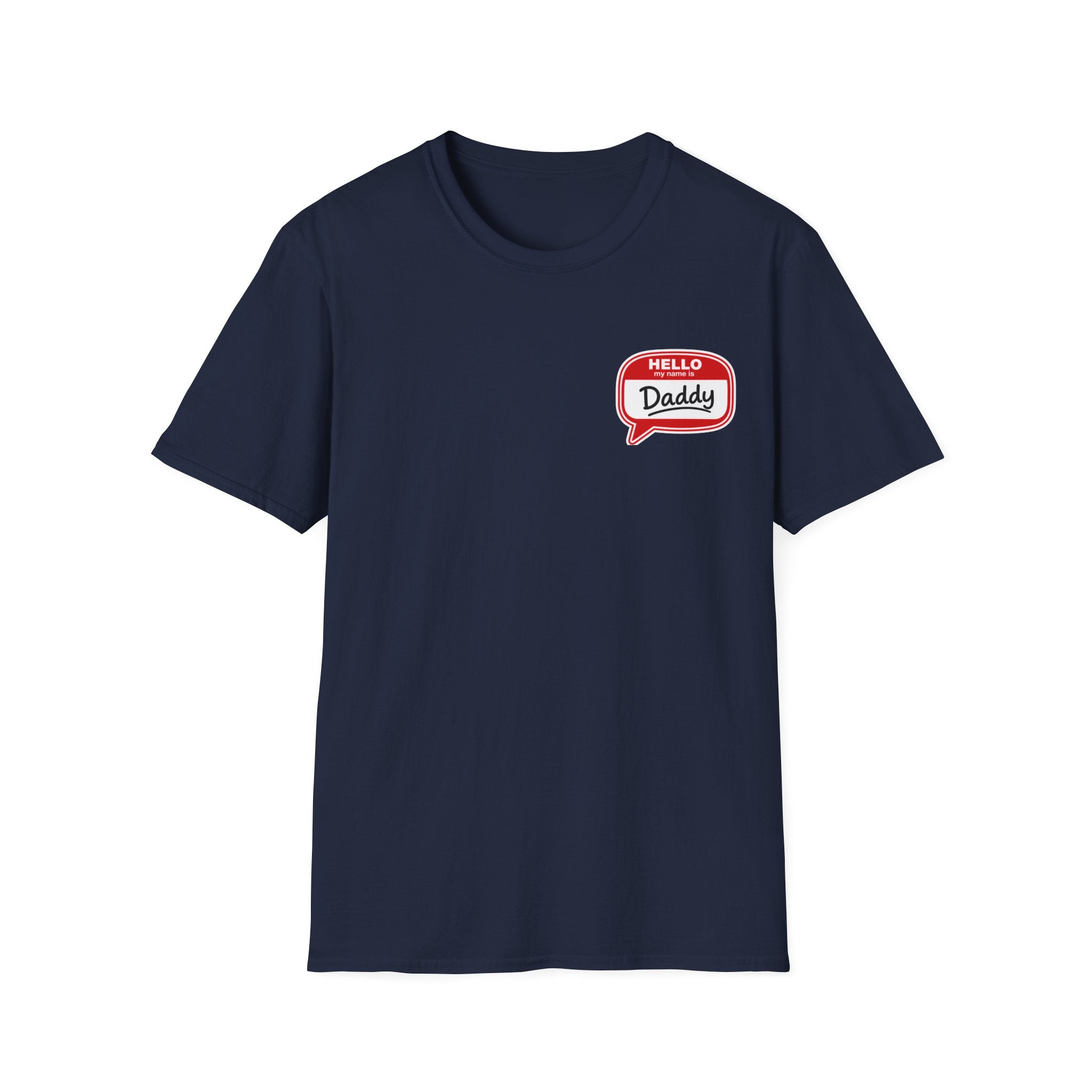 Daddy Name Tag T-Shirt - 'Hello Daddy' Retro Speech Bubble Tee