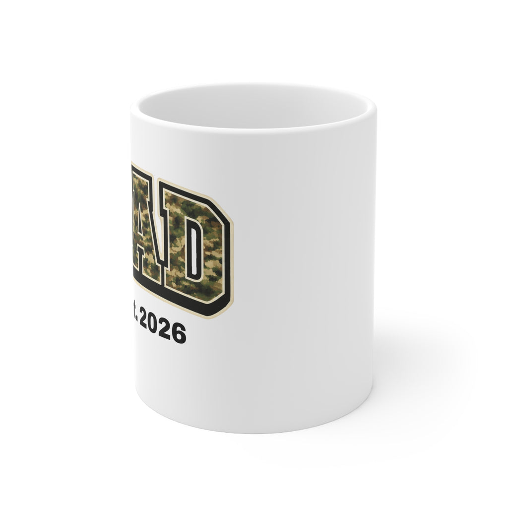 Dad Coffee Mug - Camo 'DAD' Design with Est. 2026, 11oz & 15oz Ceramic