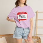Hello My Name Is Nanny T-Shirt – Funny Name Tag Graphic Tee for Grandparents