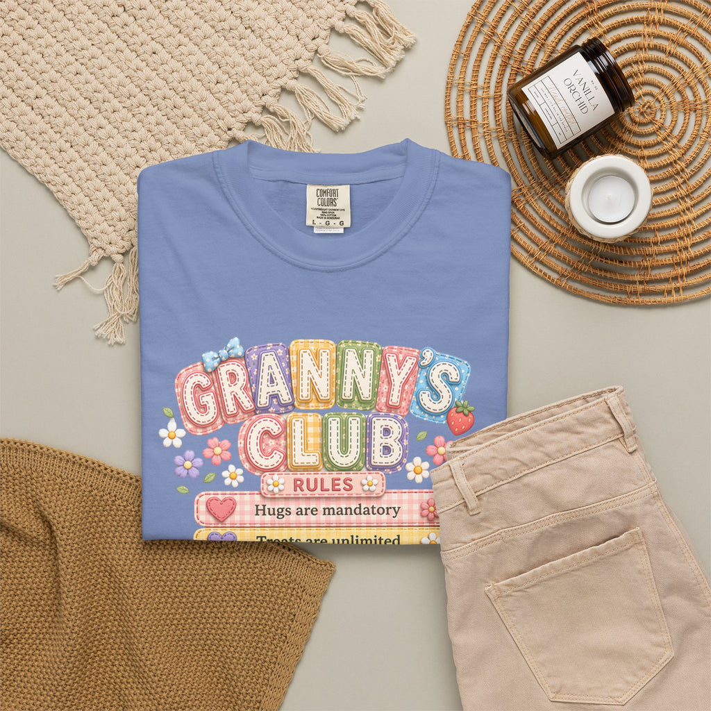 Granny's Club T‑Shirt – Cute Pastel 'Granny's Club' Rules Graphic Tee for Grandmothers