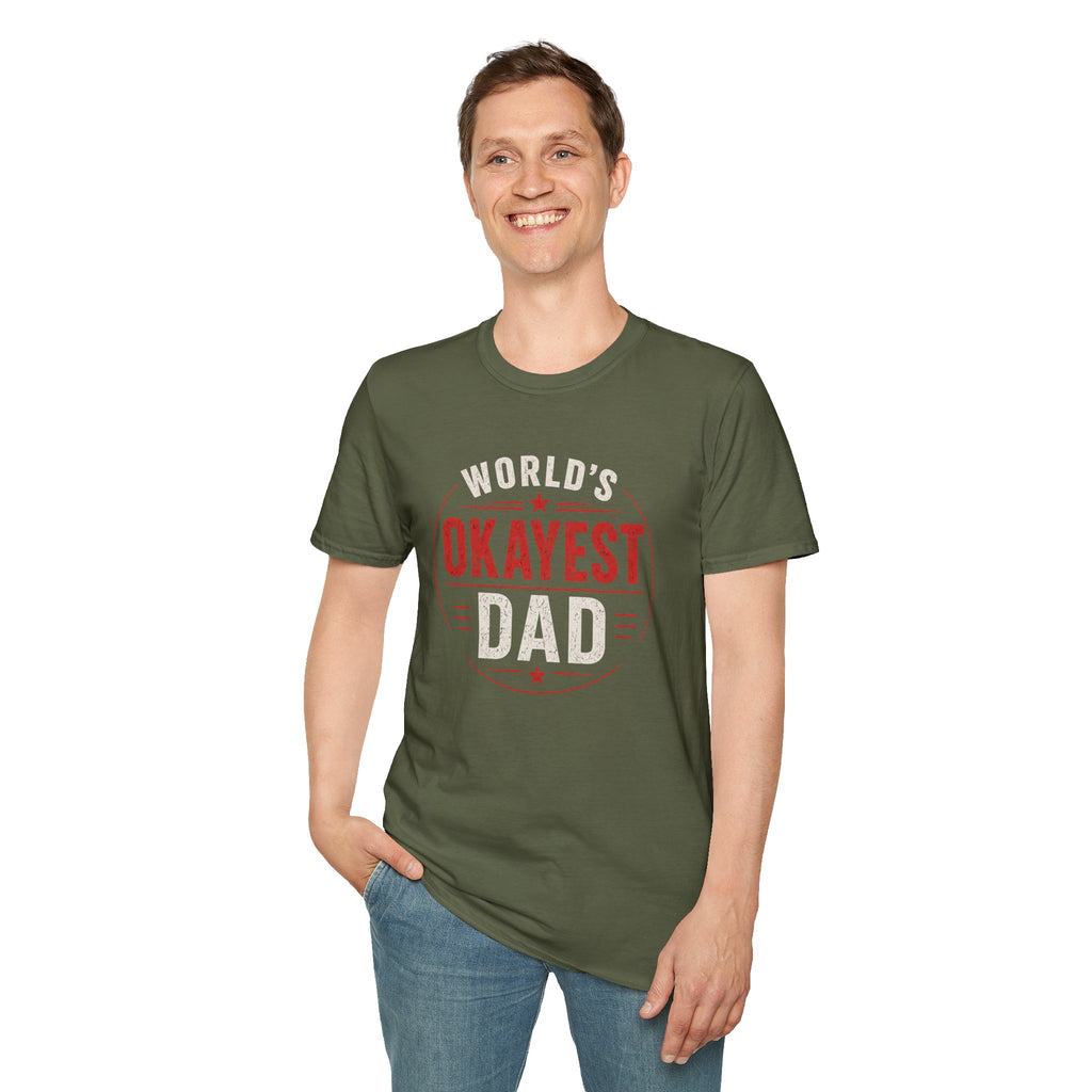 Funny "World's Okayest Dad" T-Shirt – Humorous Father's Day Gift