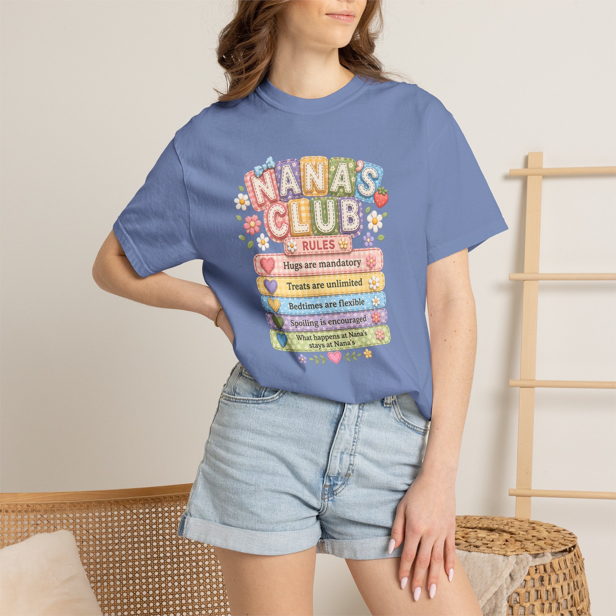 Nana's Club T-Shirt — Cute Floral Grandma Rules Tee