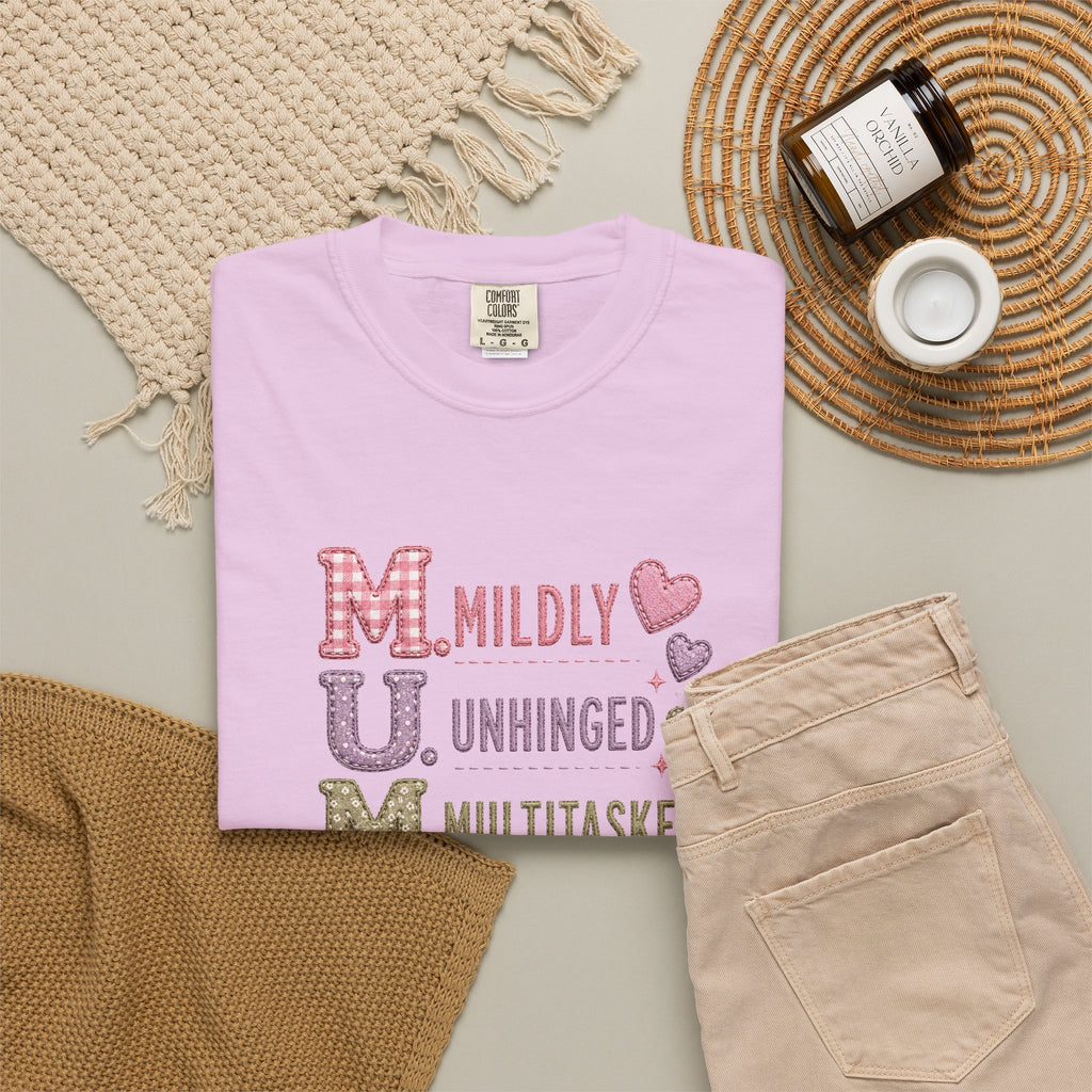 MUM Acronym T-Shirt – "Mildly Unhinged, Multitasker" Funny Mom Shirt