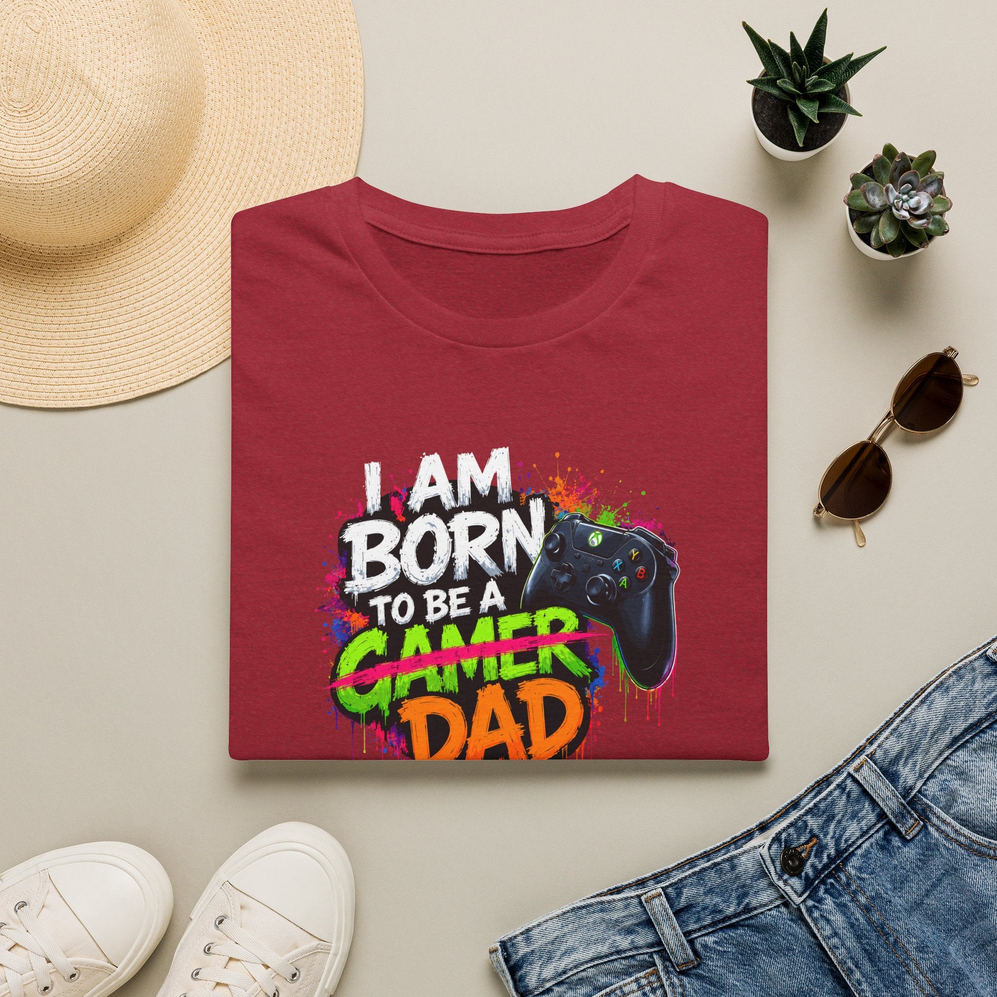 "I Am Born To Be A Gamer Dad" T‑Shirt