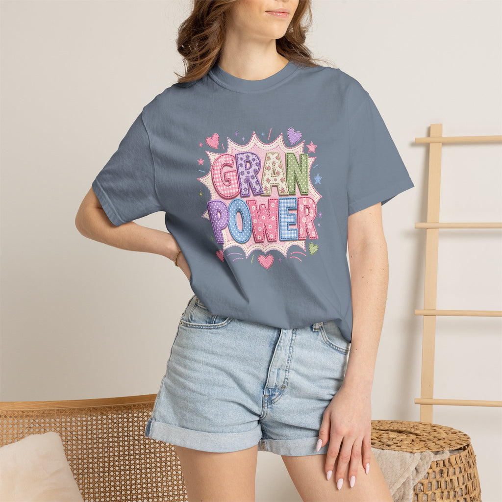 Gran Power T-Shirt — Cute Pastel 'Gran Power' Graphic Tee for Grandparents, Mother's Day Gift