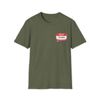 Grandpa Name Tag T-Shirt — "Hello Grandpa" Chest Badge Tee