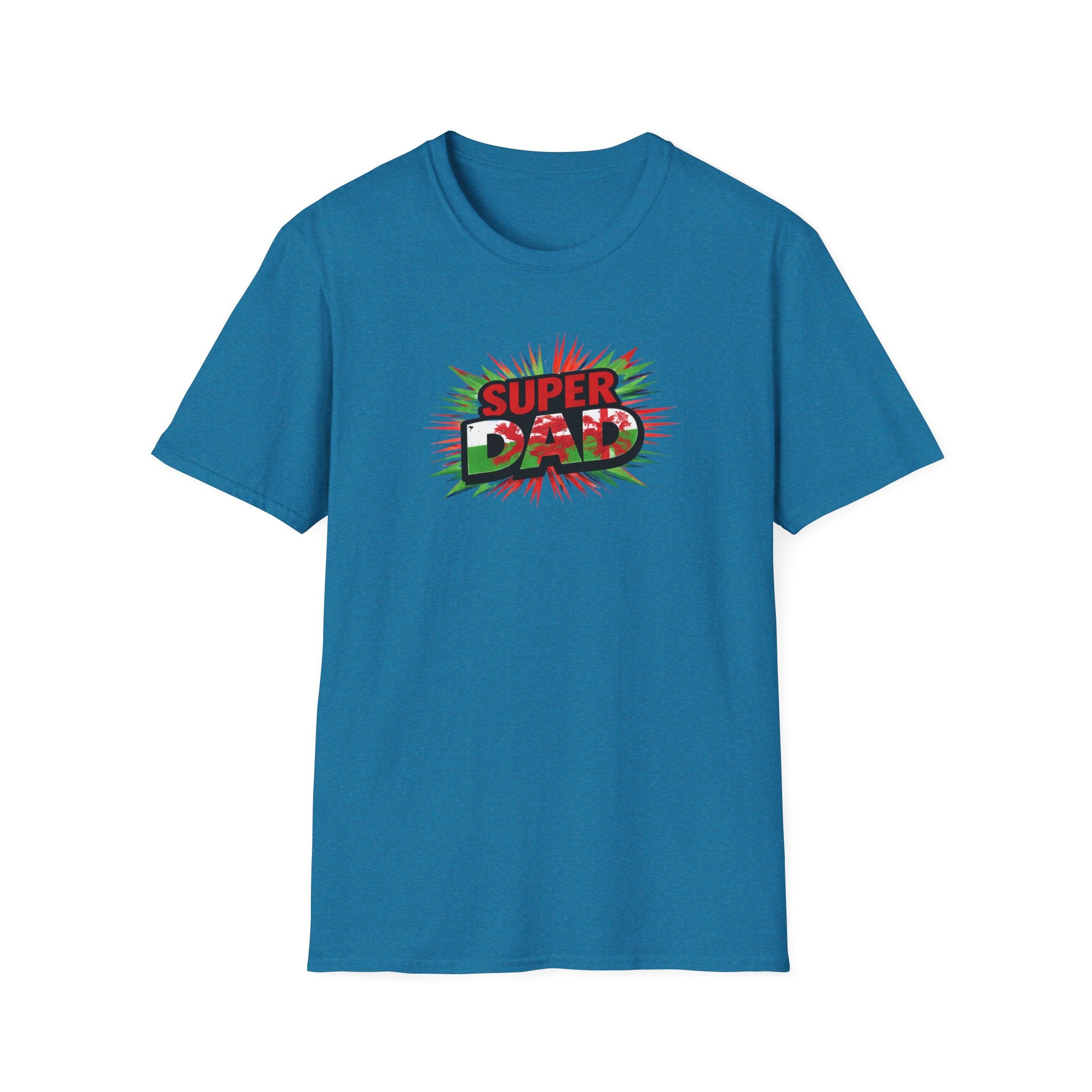 Super Dad Graphic T-Shirt — Wales Flag themed Retro Comic Father's Day Tee