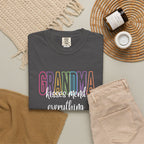 Grandma Pastel Rainbow T-Shirt — Retro Block Letter Grandma Tee