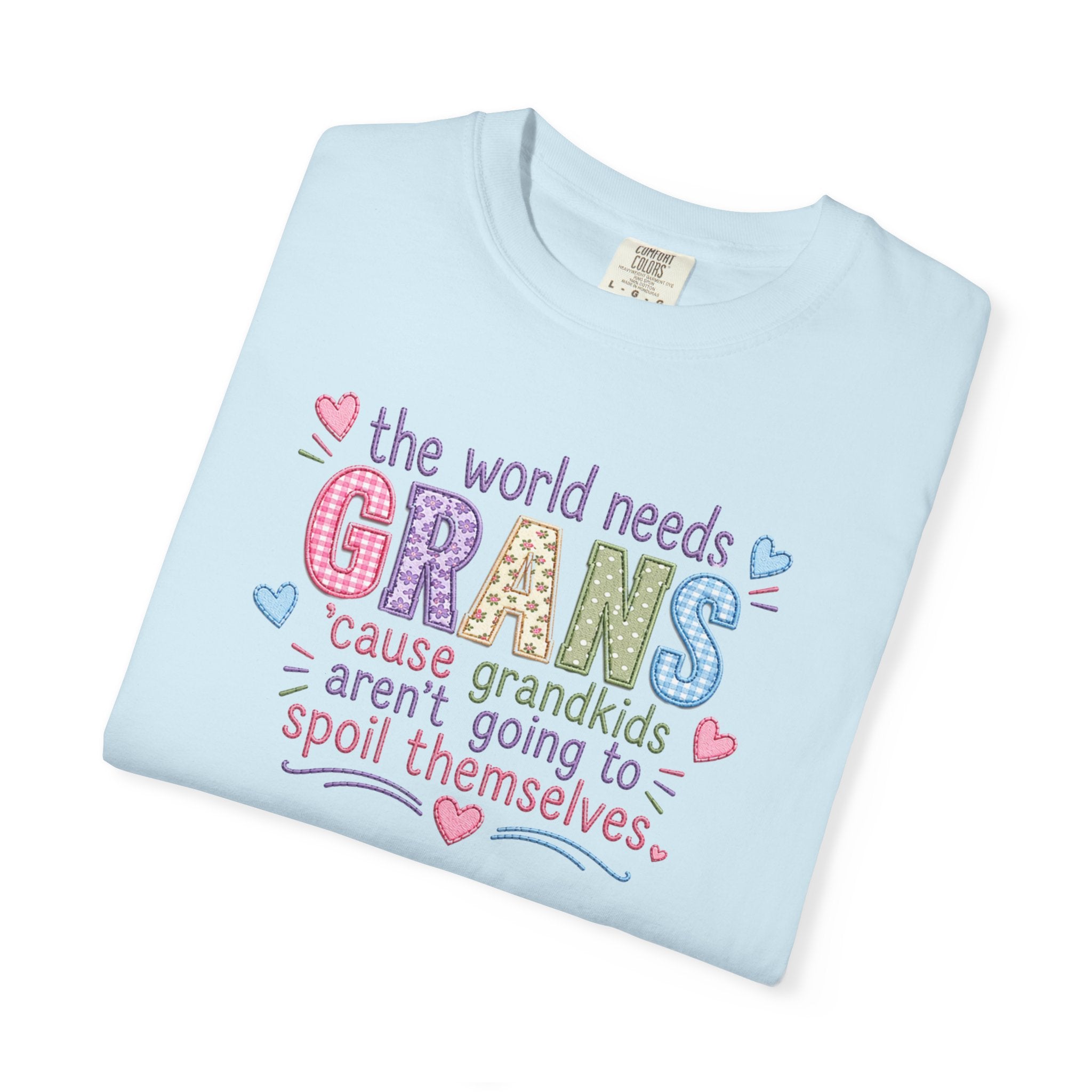 Grandparent T-Shirt - "The World Needs Grans" Cute Pastel Grandkids Gift Tee