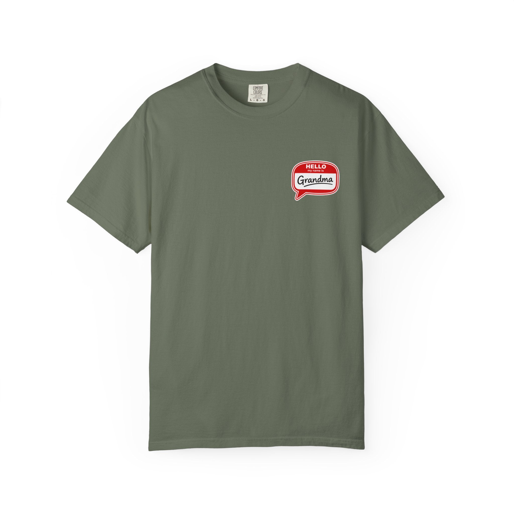 Hello Grandma Name Tag T-Shirt — Funny Retro "Hello, My Name Is Grandma" Tee