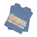 Granny Retro Nameplate T‑Shirt — Personalized Grandma Tee