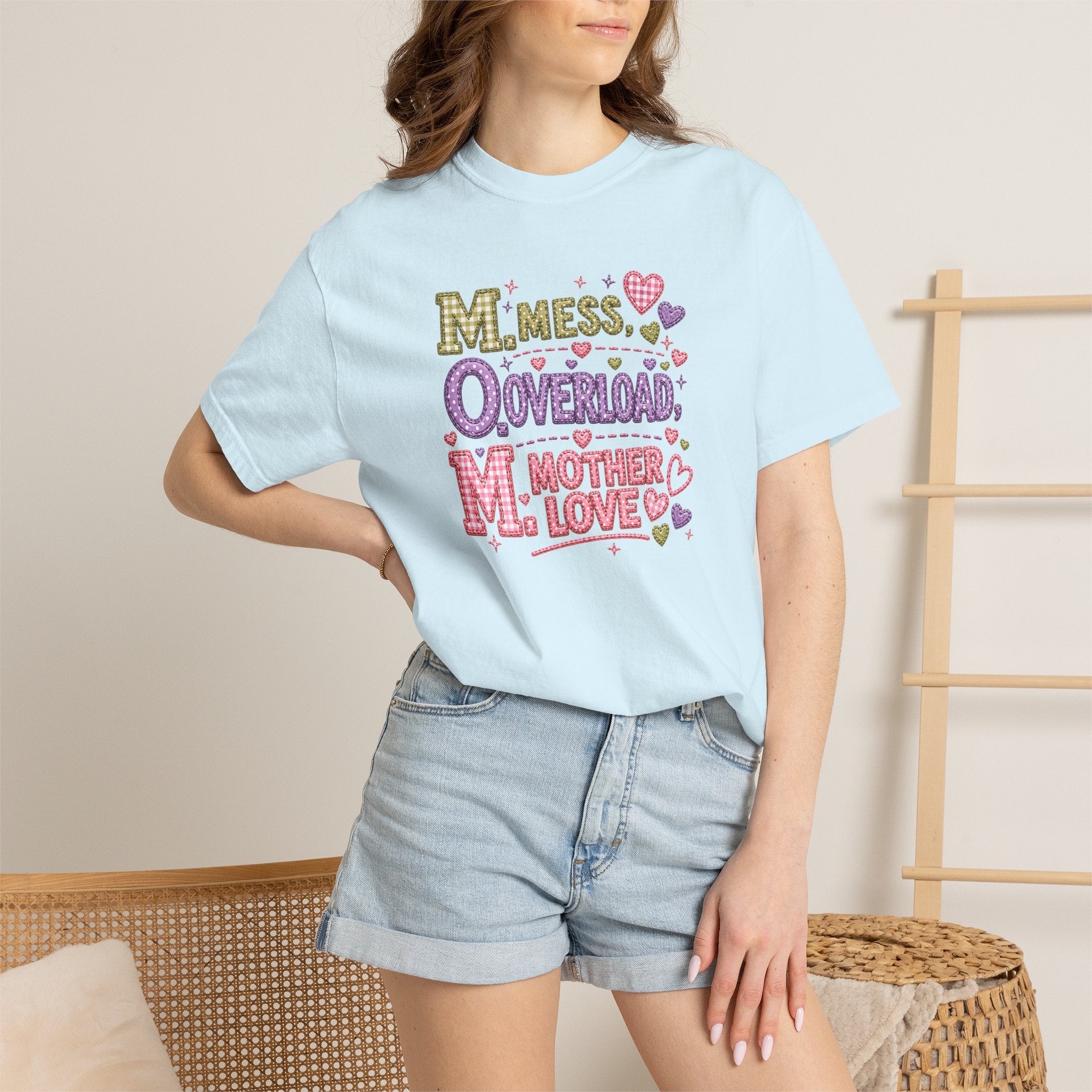 Mom Overload T-Shirt — "Mess, Overload, Mother Love" Cute Mom Graphic Tee