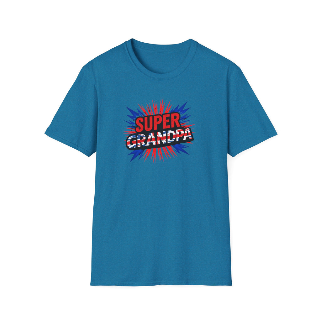 Super Grandpa T-Shirt Union Jack/England themed – Retro Comic Style Father’s Day Gift for Grandfathers
