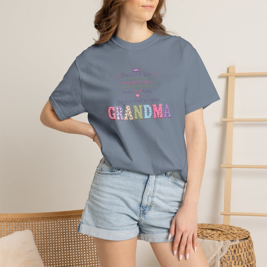 Grandma Floral Scripture T-Shirt — Blessed Are Those Who Are Pure in Heart