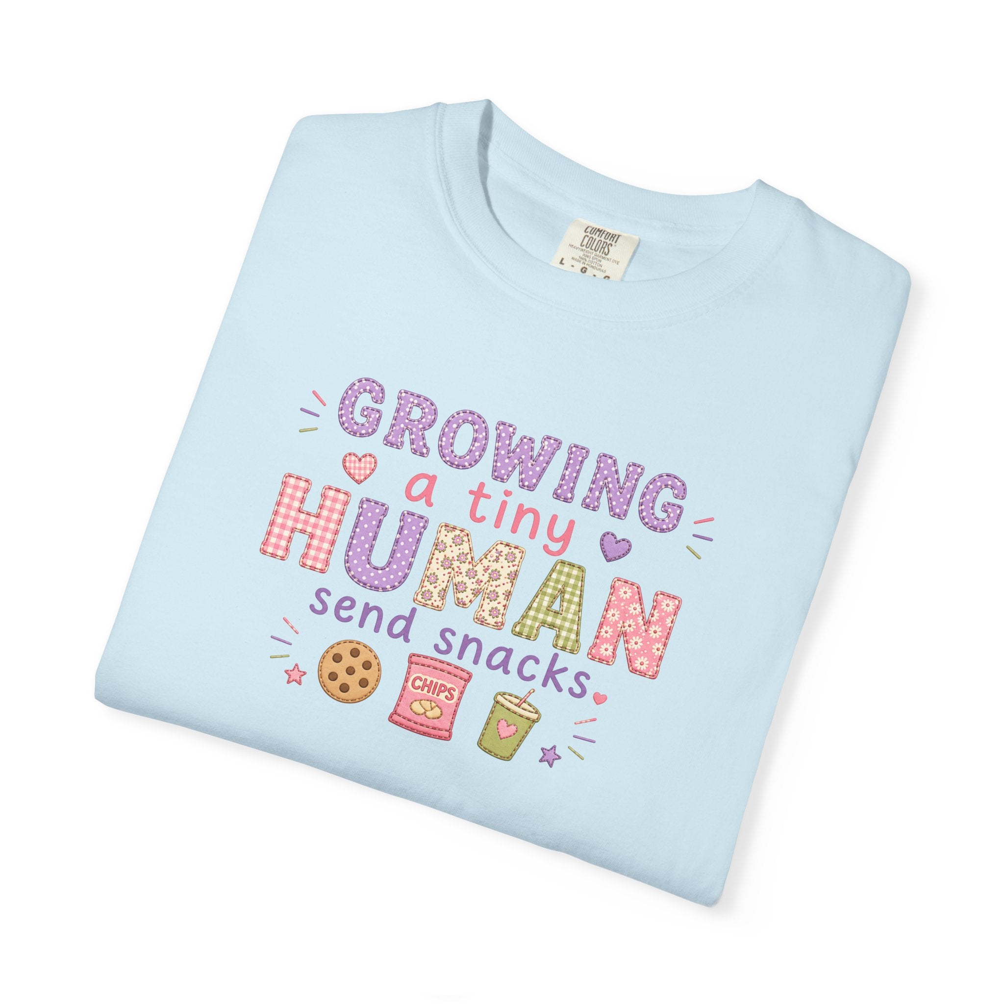 Growing a Tiny Human T-Shirt — "Growing a Tiny Human, Send Snacks" Maternity Tee