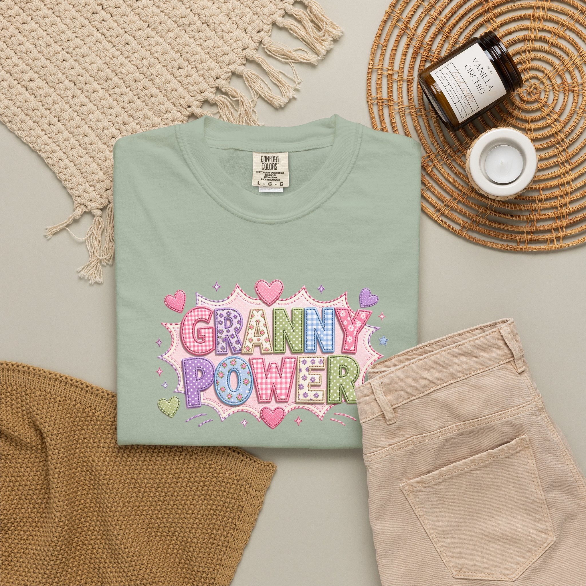 Granny Power T-Shirt — Retro Heart Graphic Tee for Grandmas