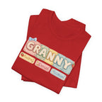 Granny Retro Nameplate T‑Shirt — Personalized Grandma Tee
