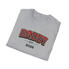 Daddy Est. 2026 T-Shirt — Plaid Dad Announcement Tee