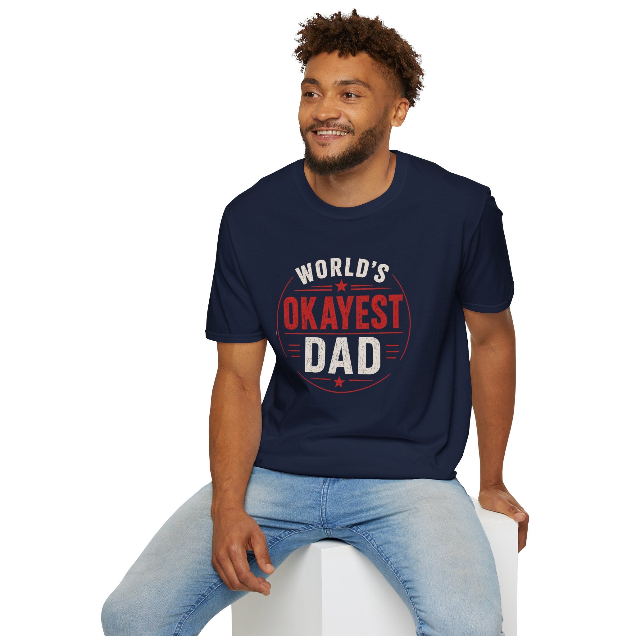 Funny "World's Okayest Dad" T-Shirt – Humorous Father's Day Gift