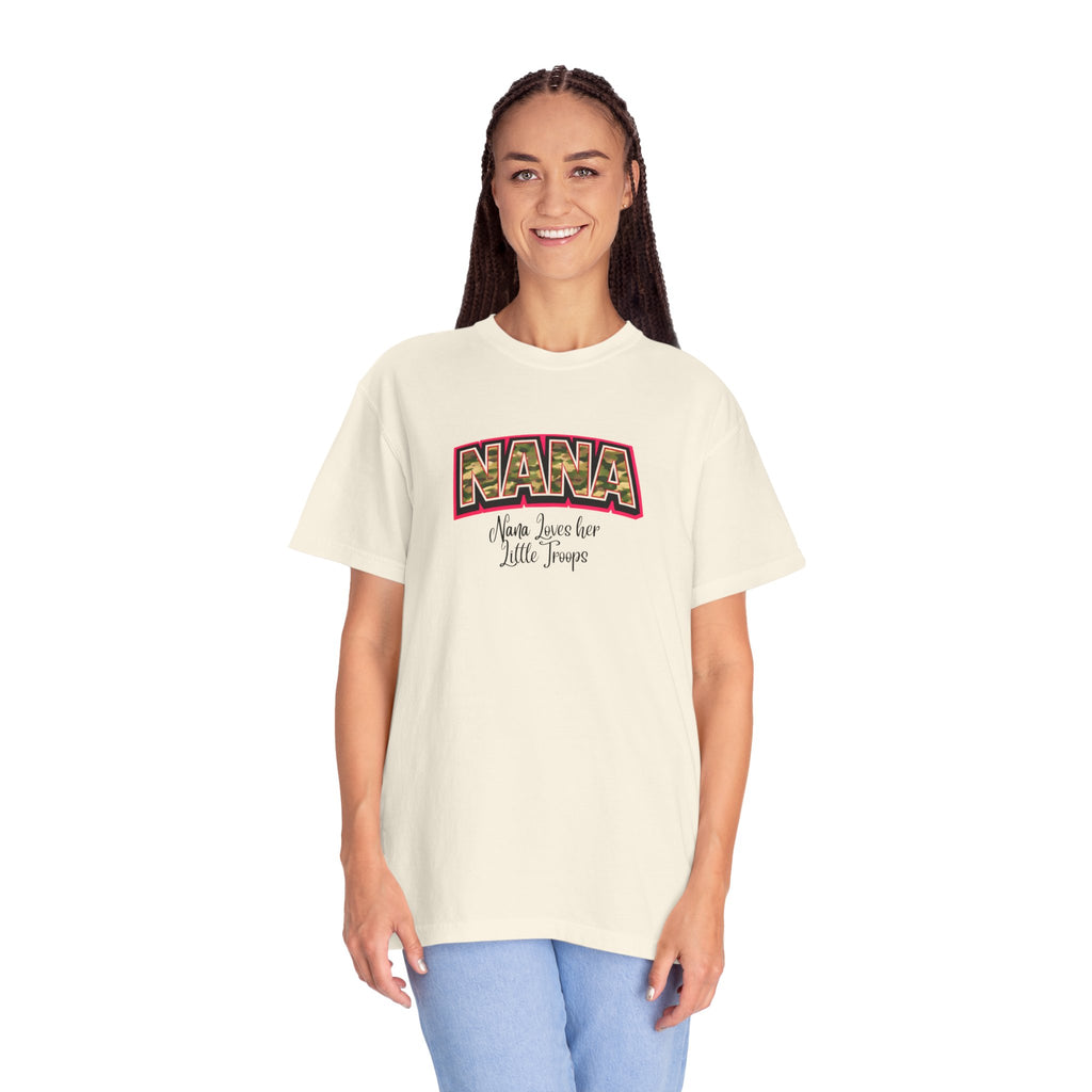 Nana Leopard Print T-Shirt — "Nana (who loves her little troops)" Grandma Gift