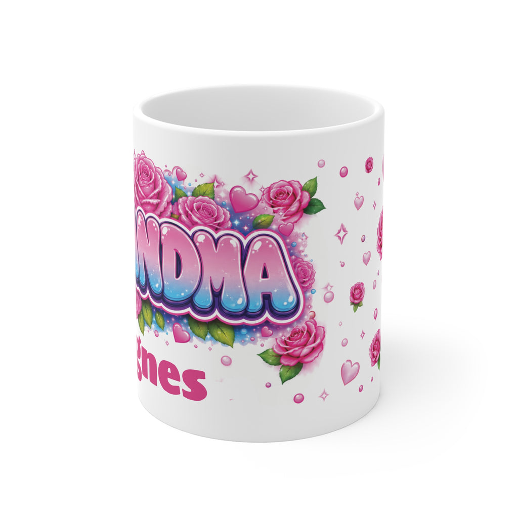 GRANDMA Floral Name Mug — Personalised