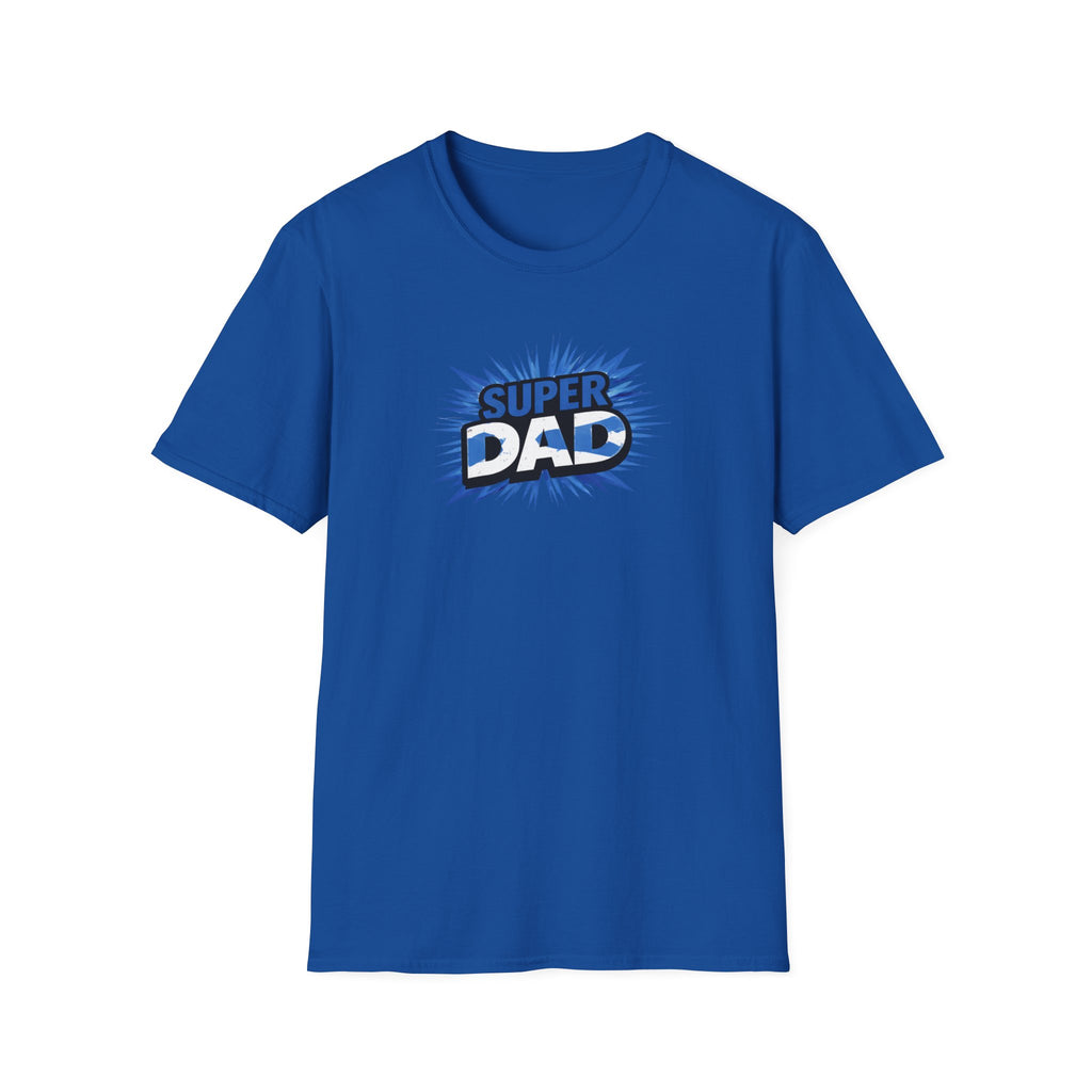 Super Dad T-Shirt — Scotland Flag themed Comic-Style Father's Day Gift