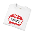 Hello My Name Is Granny T-Shirt - Funny Grandma Gift, Retro Name Badge Tee