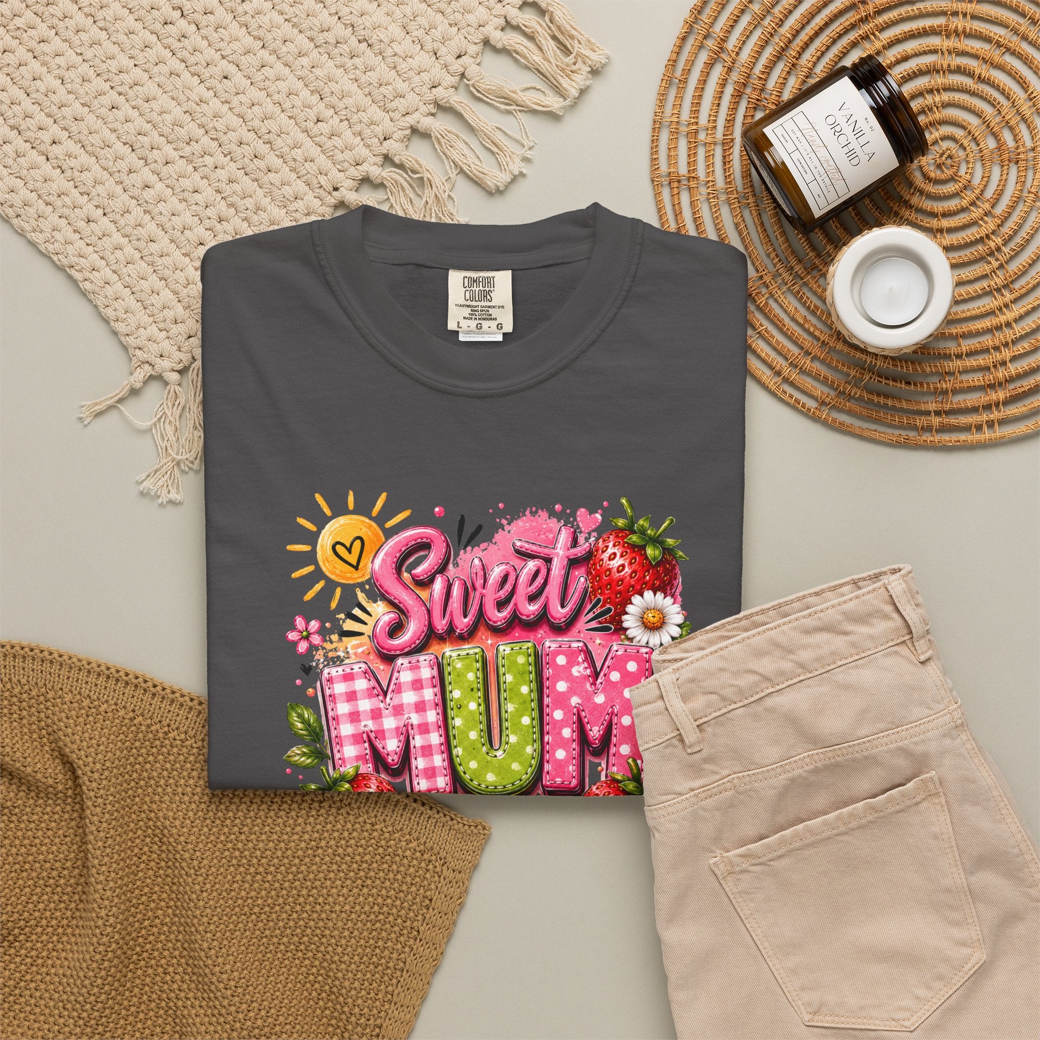 Sweet Mum T-Shirt — Floral Strawberry Mother's Day Tee