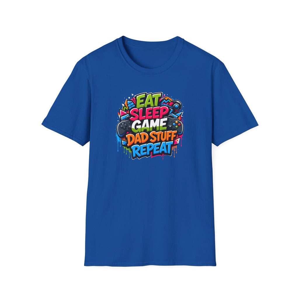 Eat Sleep Game Dad Stuff Repeat T-Shirt