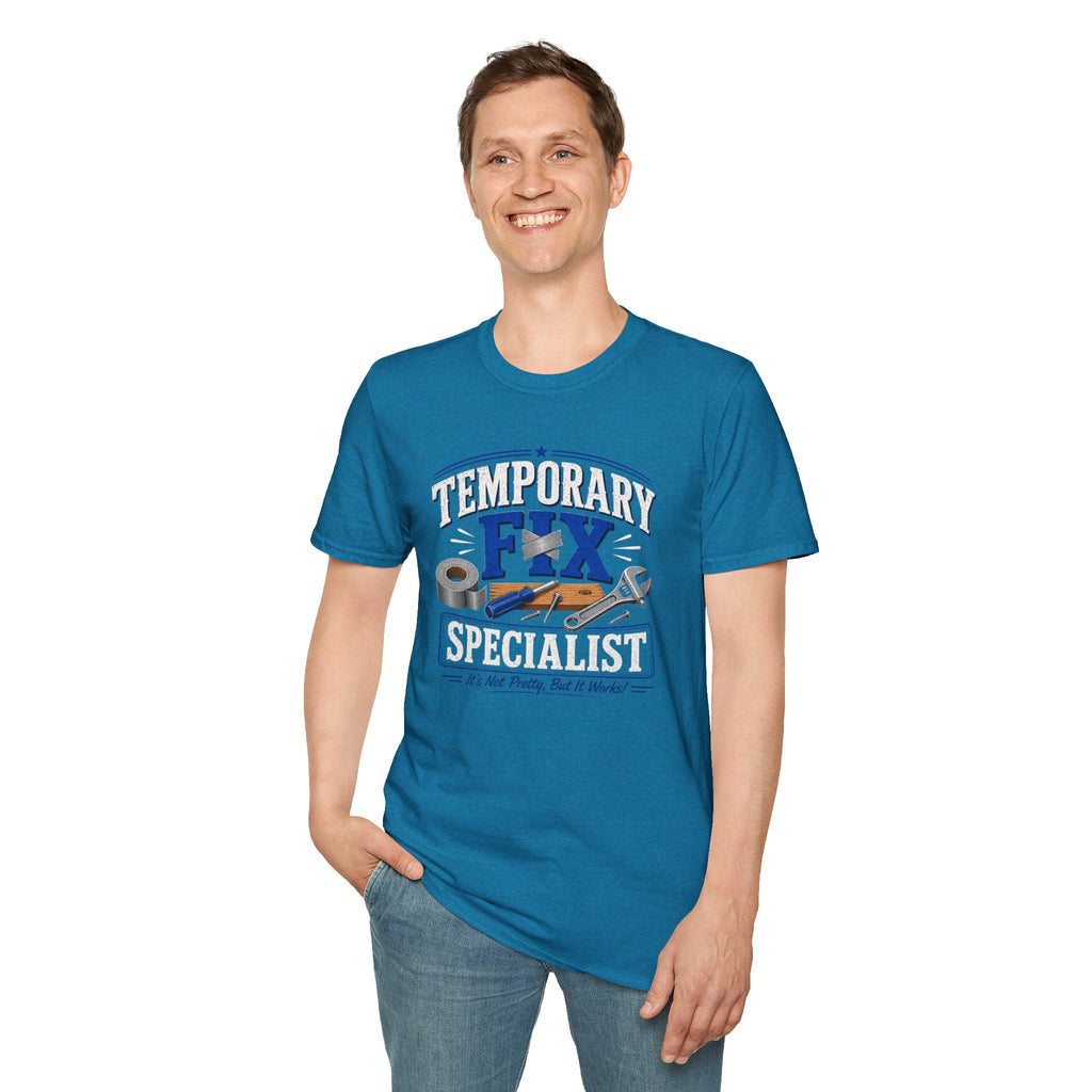 Temporary Fix Specialist T-Shirt – Funny Handyman Repair Tee