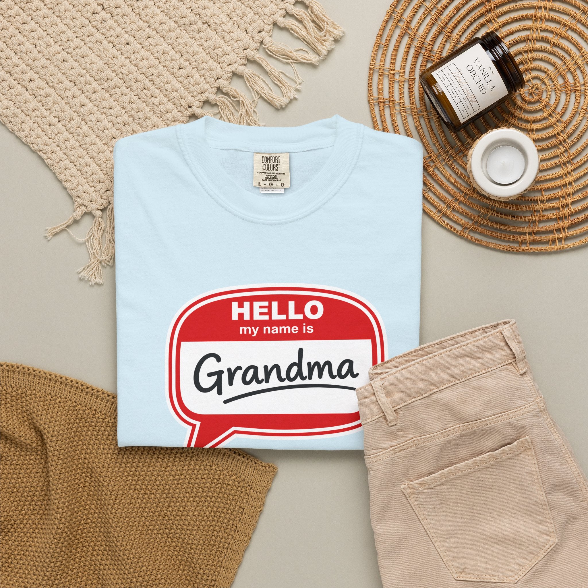 Hello My Name Is Grandma T-Shirt — Funny Grandma Name Tag Tee
