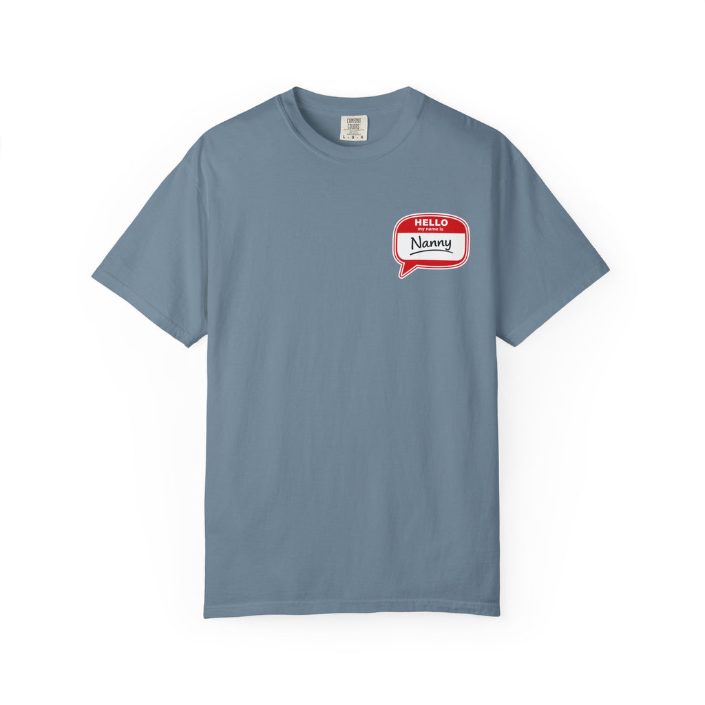 Hello Nanny Pocket T-Shirt – Cute Name Tag Tee for Grandparents & Caregivers