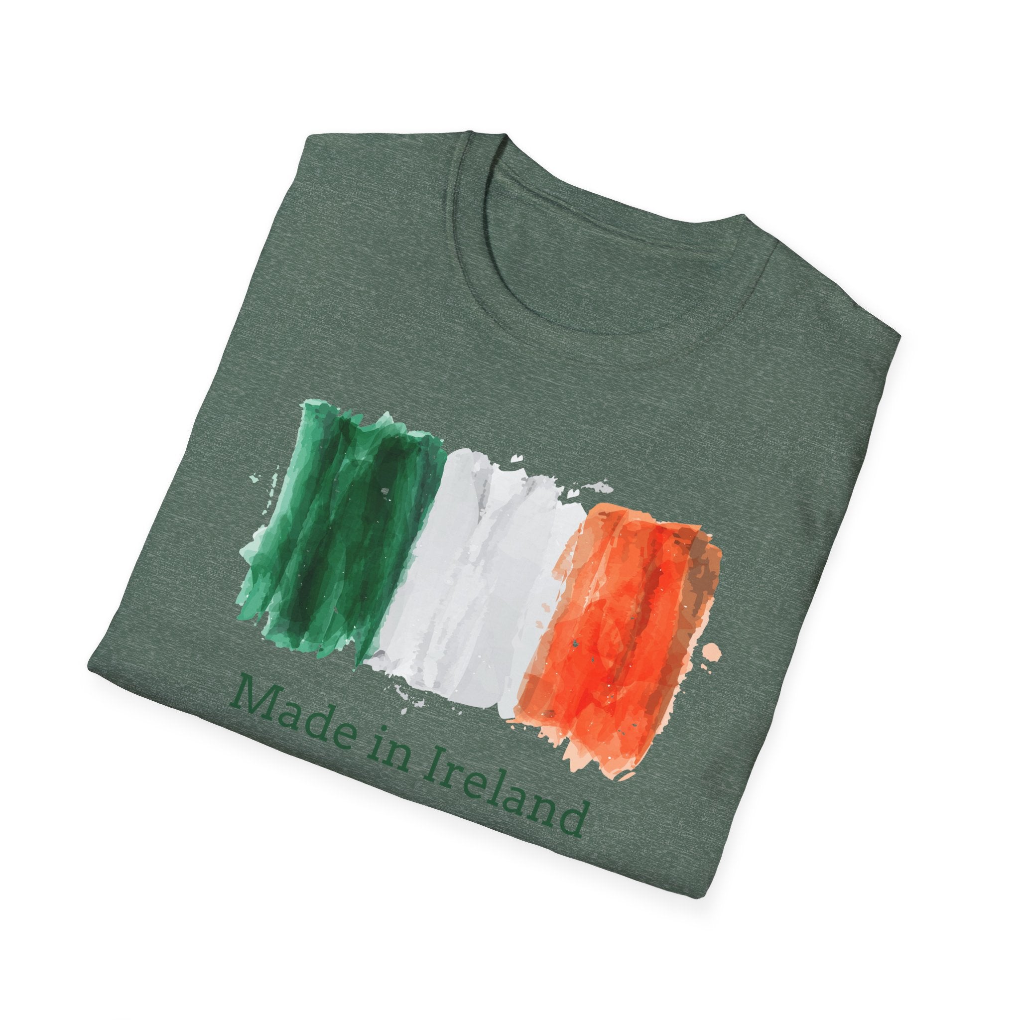 Made in Ireland T-Shirt — Watercolor Irish Flag Tee