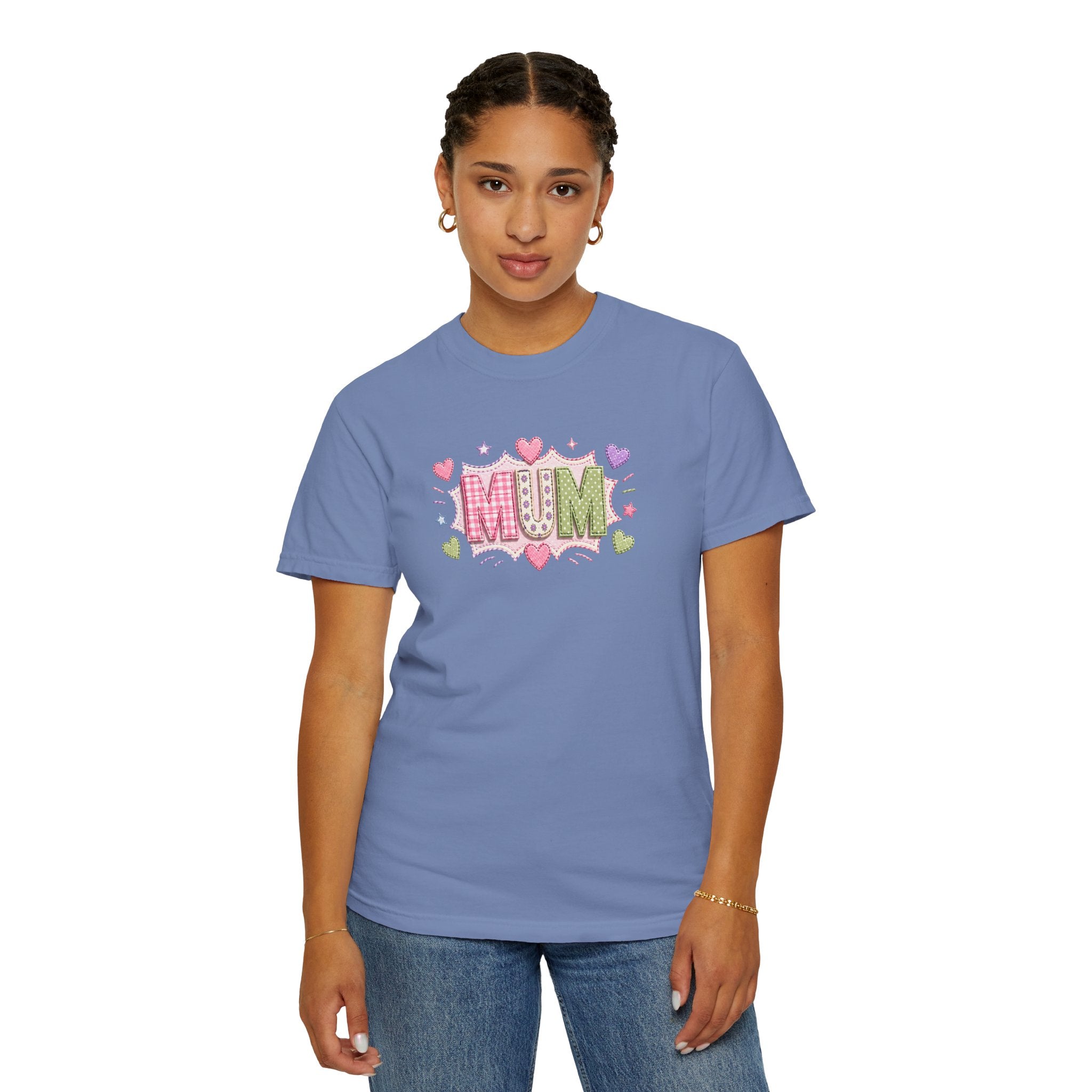 MUM Heart Patch Graphic T-Shirt — Cute Floral Mother’s Day Gift