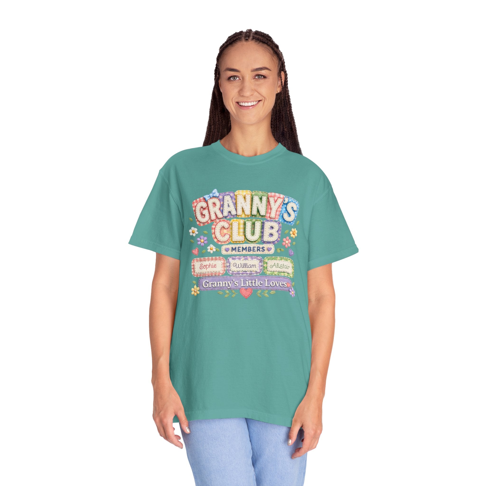 Granny's Club T-Shirt — Personalized Grandma Member Floral Tee