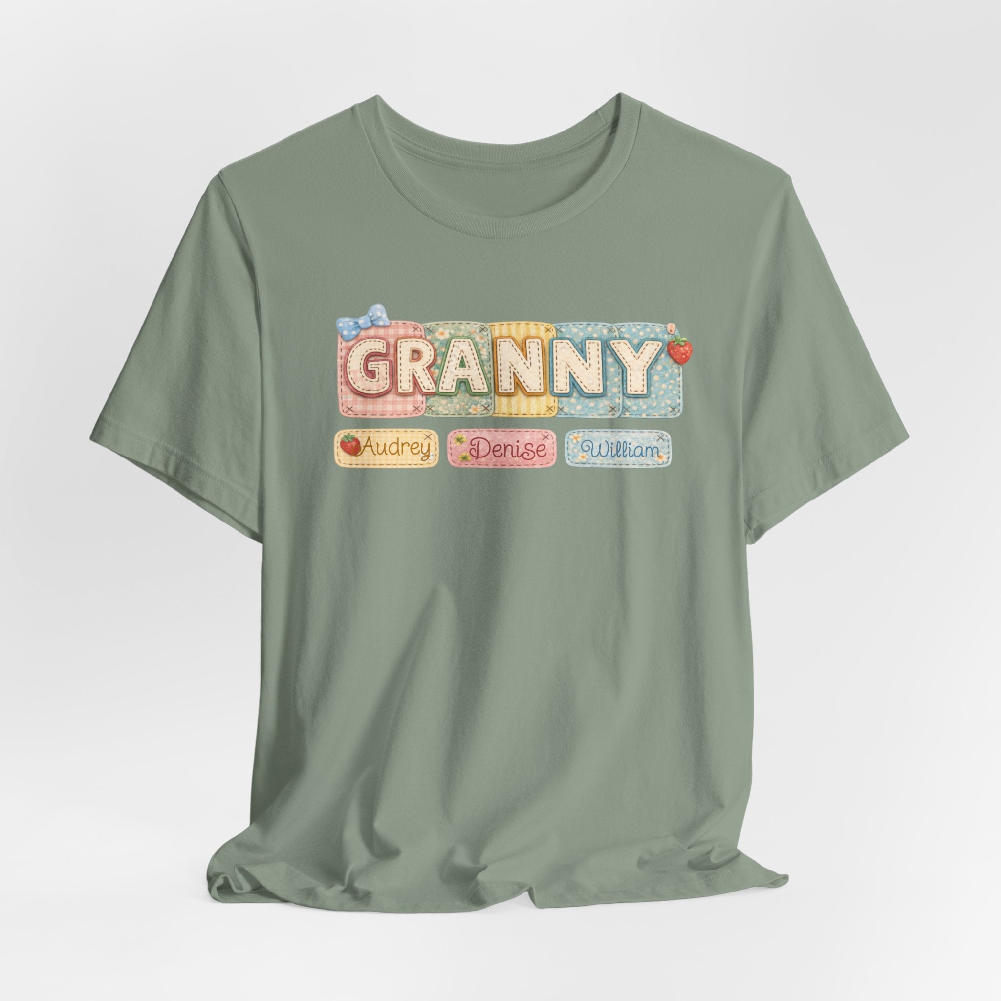 Granny Retro Nameplate T‑Shirt — Personalized Grandma Tee
