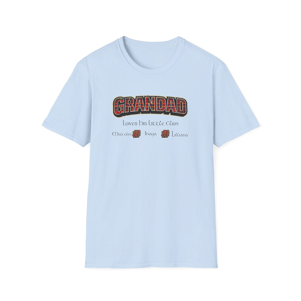 Grandad Plaid Family T-Shirt — "Loved by the Little Clan" Gift Tee