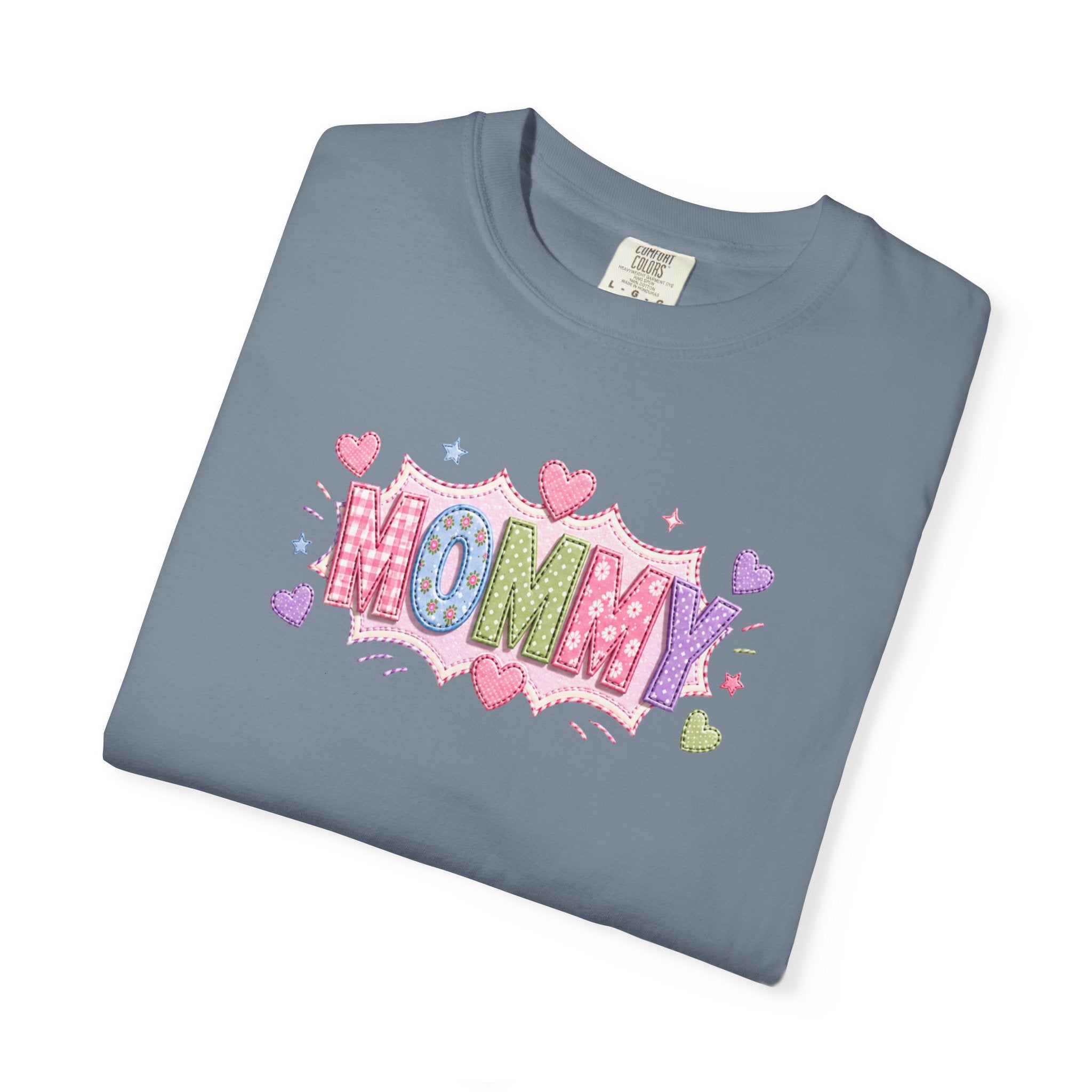 Mommy Hearts T‑Shirt — Cute Pastel 'MOMMY' Graphic Tee for Mother's Day & New Moms