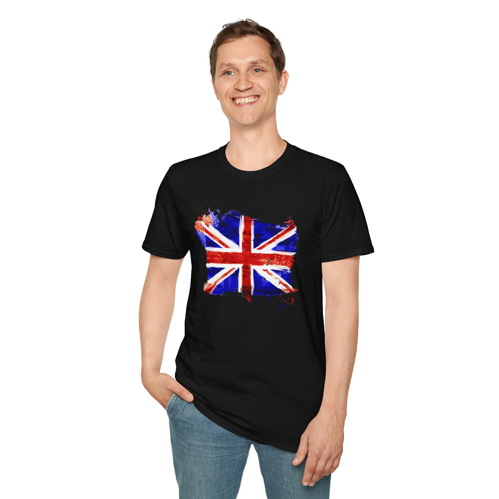 Union Jack Paint Brush UK Flag T-Shirt — British Pride Graphic Tee