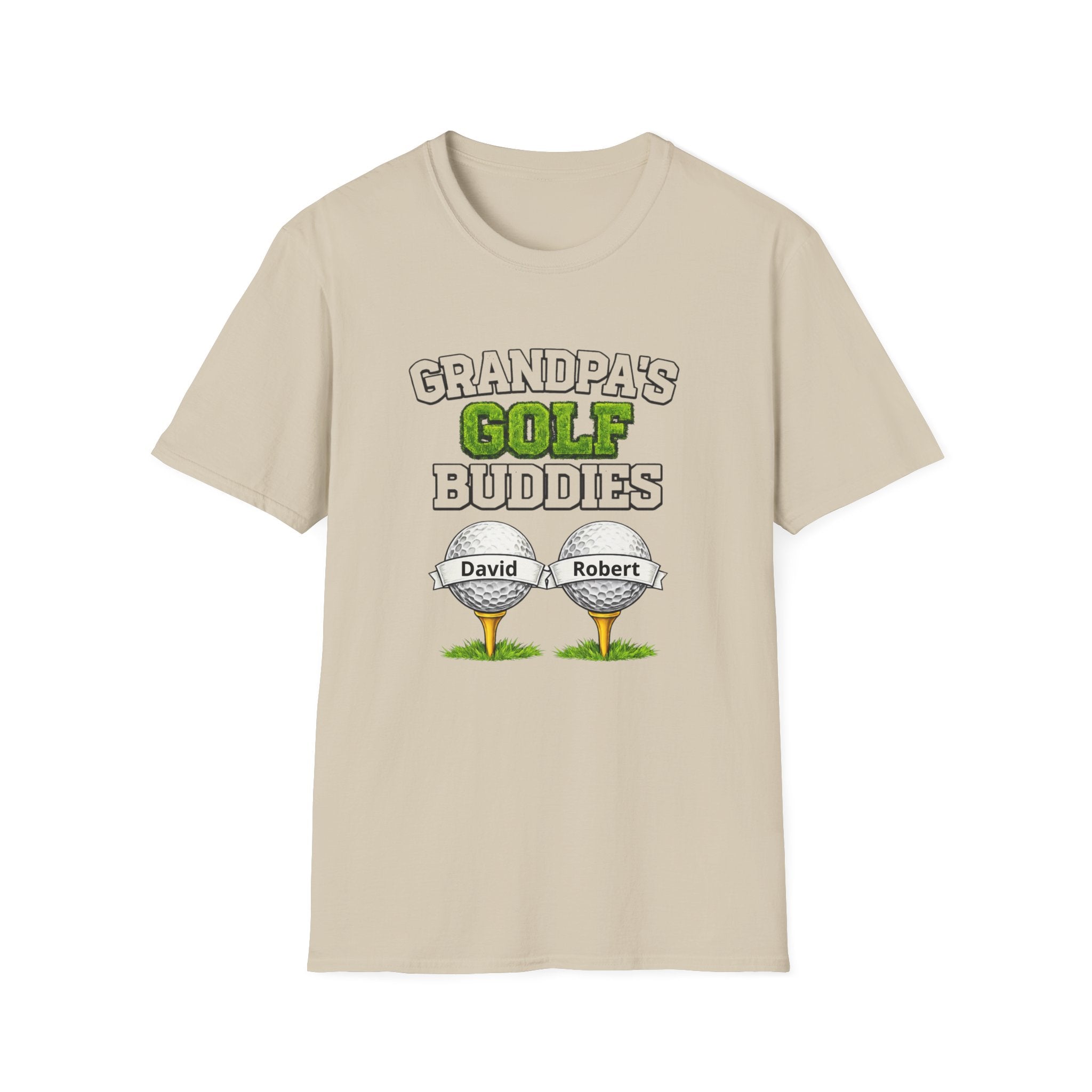Grandpa’s Golf Buddies T-Shirt — Personalized Names on Golf Balls