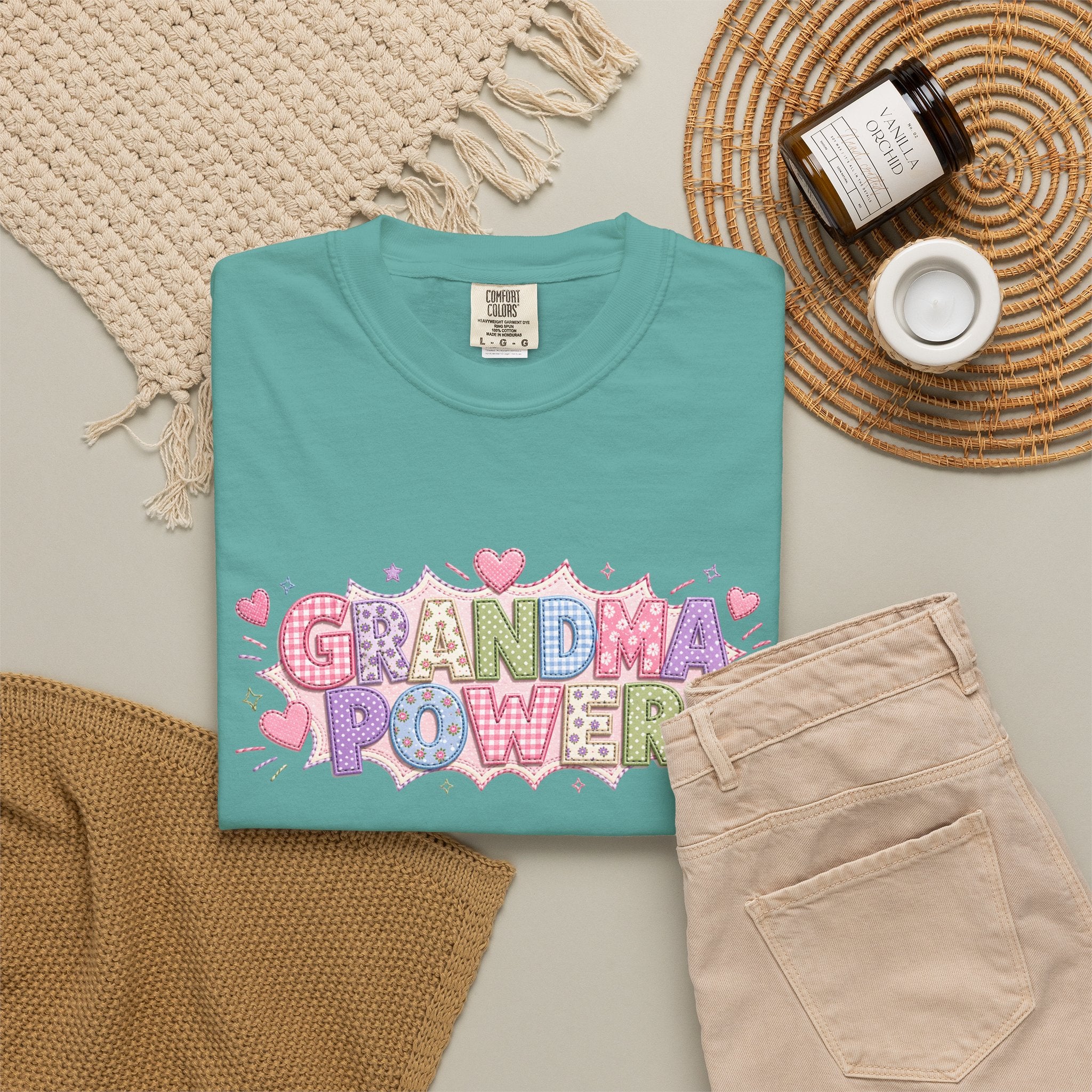 Grandma Power T-Shirt — Cute Heart Graphic Tee for Grandmothers