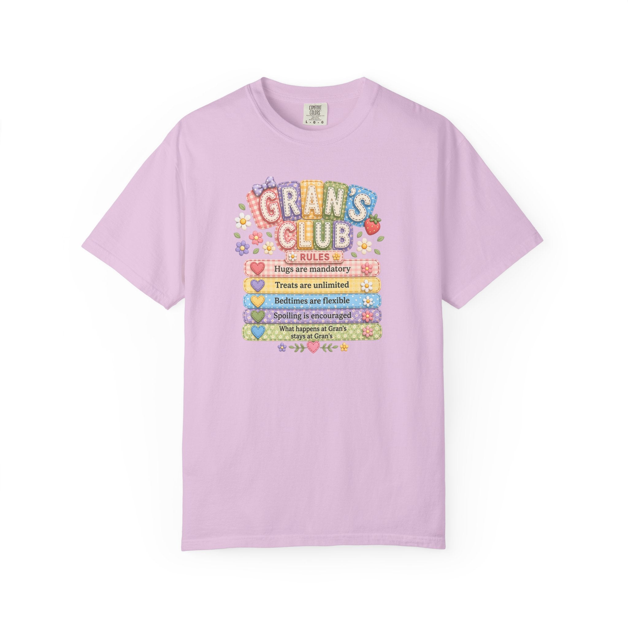Grans Club Rules T-Shirt — Cute Floral Grandma Shirt, Funny Grandmother Gift for Mother's Day