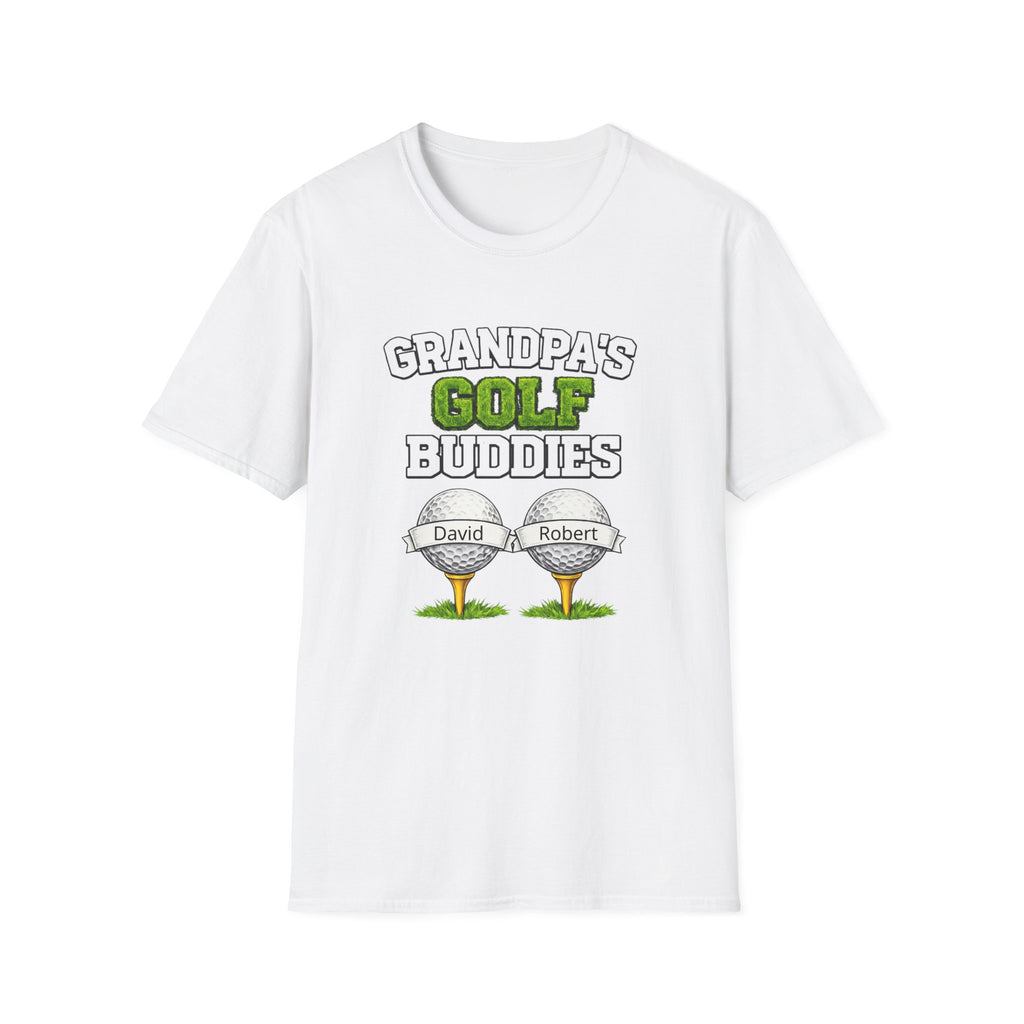 Grandpa’s Golf Buddies T-Shirt — Personalized Names on Golf Balls