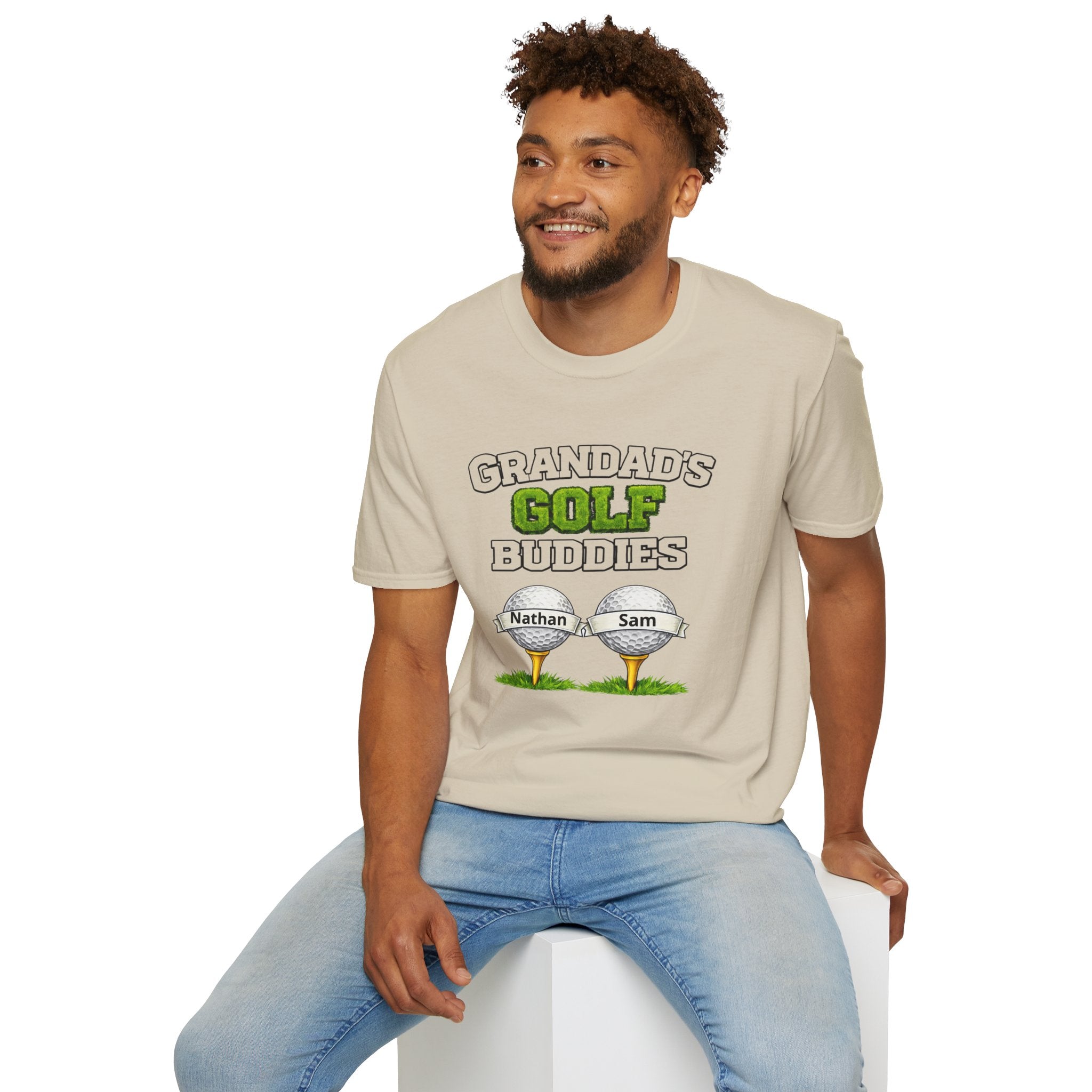 Granddad's Golf Buddies T-Shirt — Personalized Golf Tee with Names