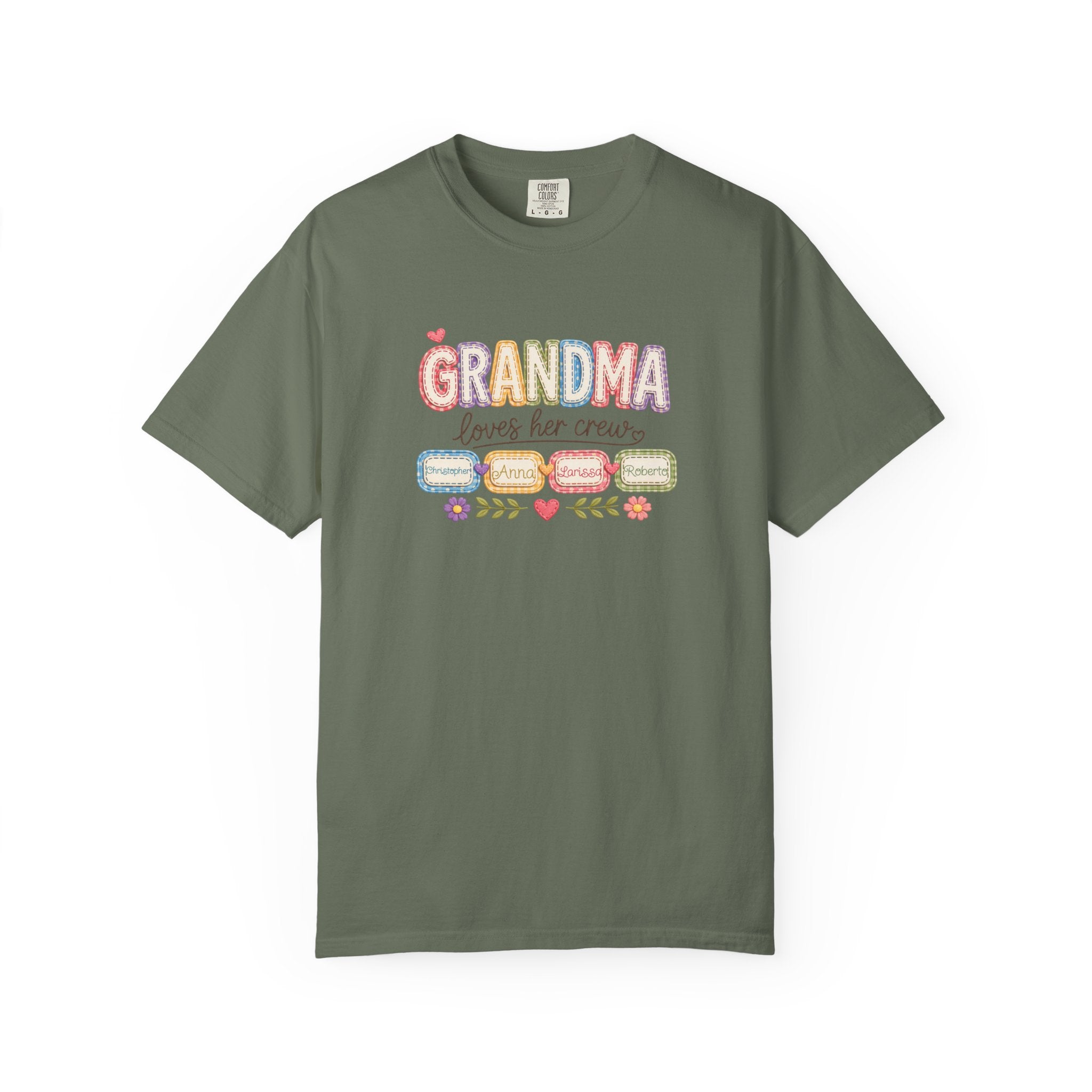 Grandma Loves Her Crew T-Shirt – Cute Pastel Grandma Family Tee